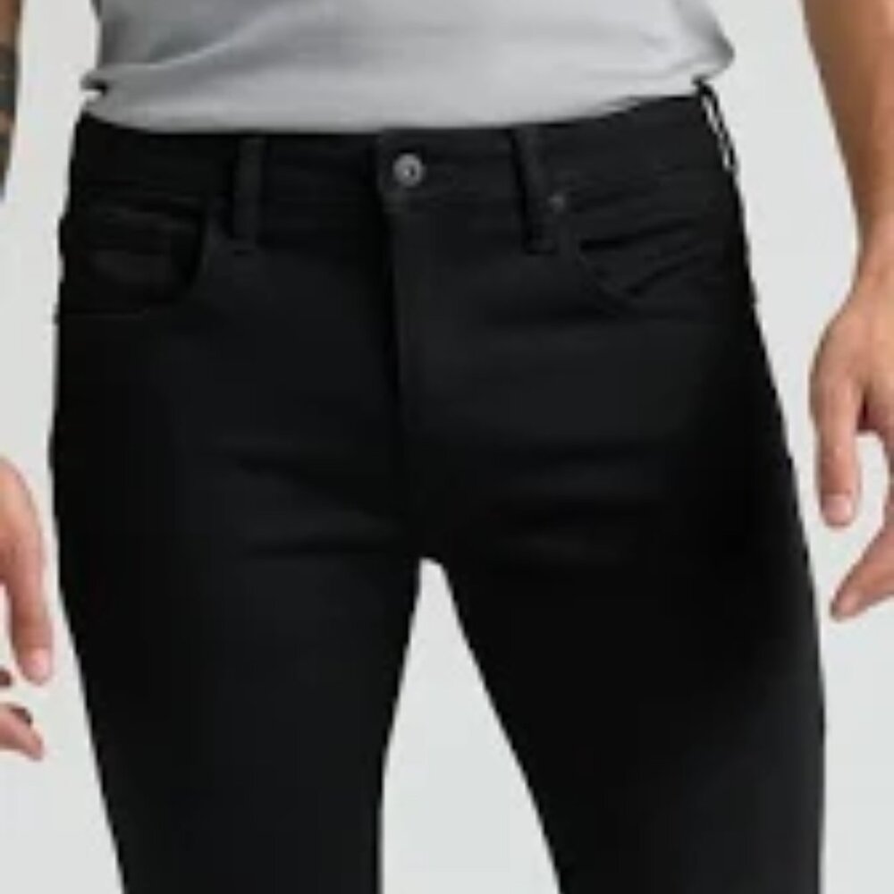 Premium Straight Fit Black Cotton Stretch Jeans by Image 40x32 NWT